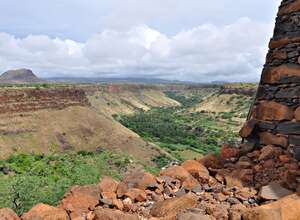 Weltkulturerbe Cidade Velha<br>Blick vom Fort in das Tal Ribeira Grande