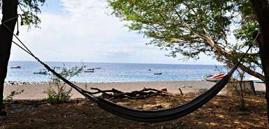 Relaxen am Meer Santo Antão: Hängematte am Meer - Bungalows Mar Tranquilidade